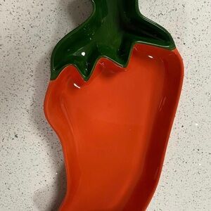 Vintage Clay Art Chili Pepper Shaped Ceramic platter